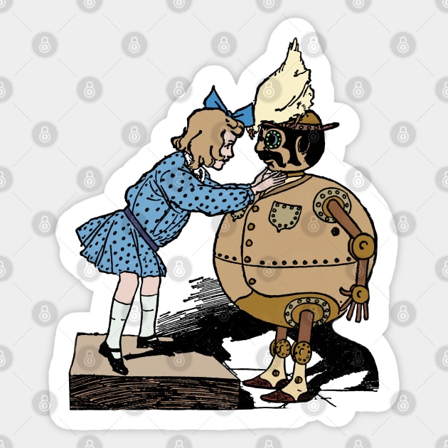 Dorothy and the Copper Man Sticker by MandyE